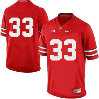 Men's NCAA Ohio State Buckeyes Only Number #33 College Stitched Authentic Nike Red Football Jersey NG20X17BN